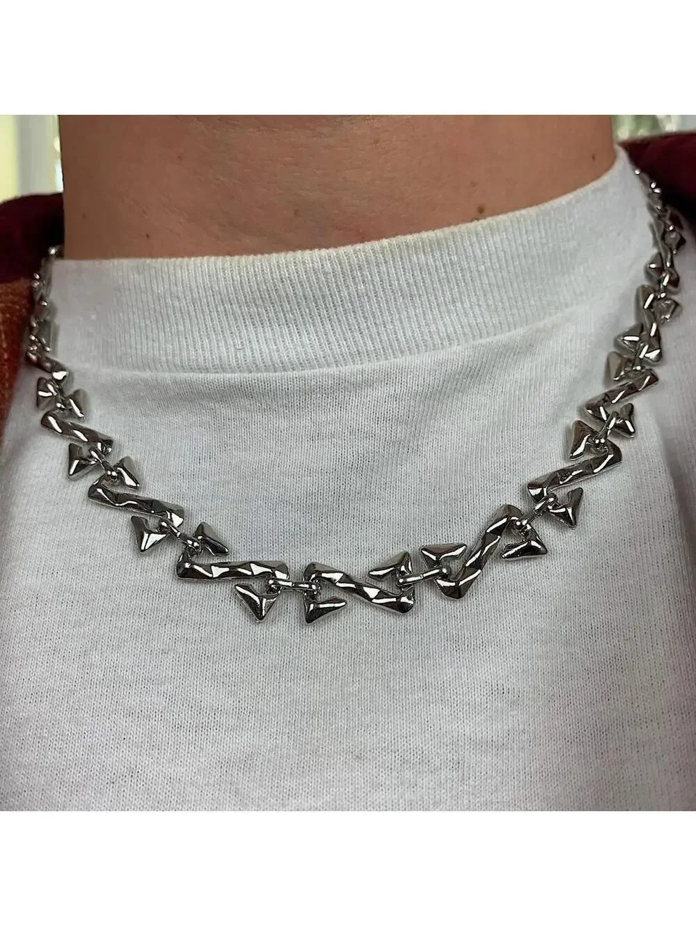 Vintage y2k style cyberpunk opium skater style pendant necklace chain